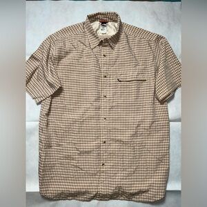 The North Face small plaid outdoor short sleeve button up shirt size large